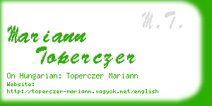 mariann toperczer business card